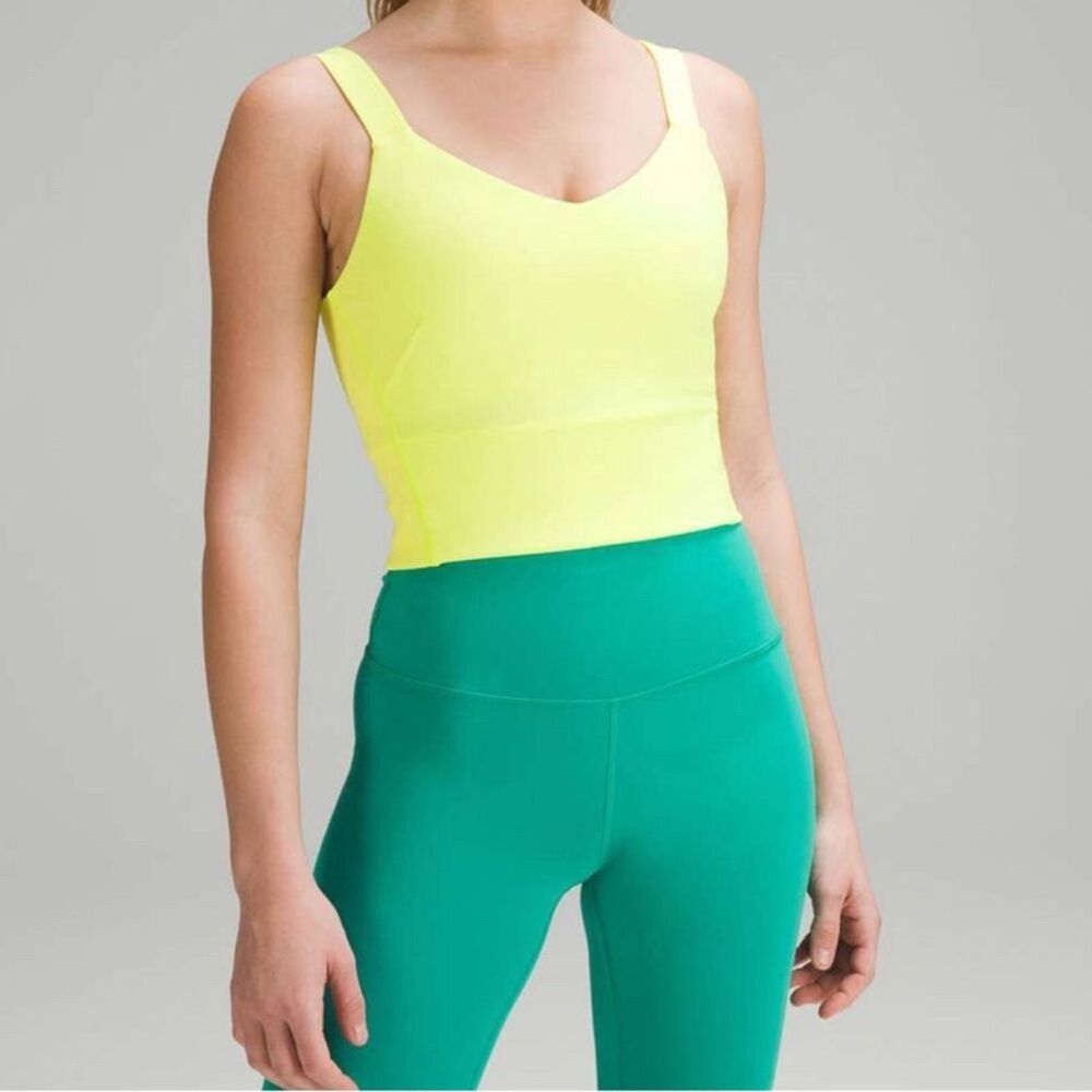 Lululemon Wunder Train Straight Strap Tank Top Electric Lemon Sz 2